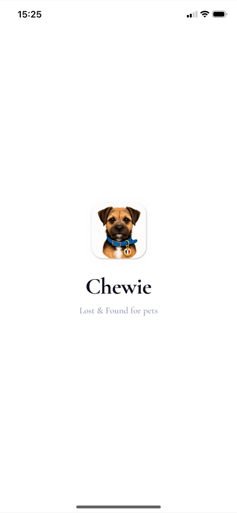 Chewie app intro screen